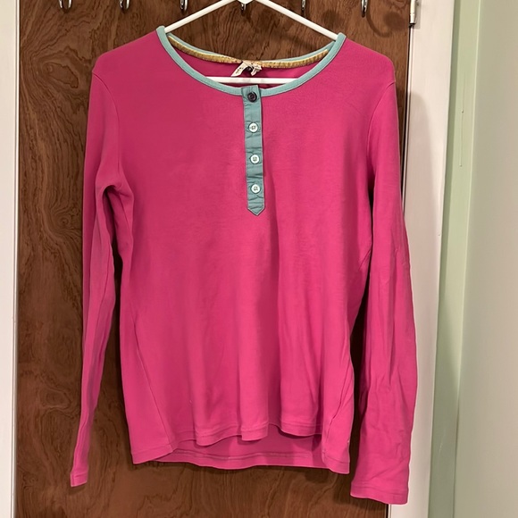 Joules Tops Tom Joule Martha Plain Pink To With 4 Buttons In Front